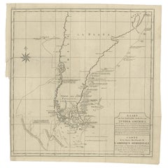 Carte ancienne d'Amérique du Sud par G. Anson, 1749