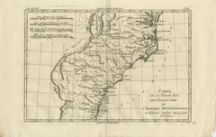 Antique Map Southern United States — Carolina & Georgia, Bonne c.1780