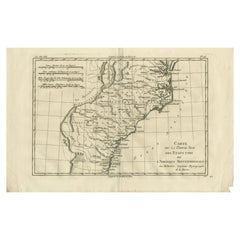 Antique Map Southern United States — Carolina & Georgia, Bonne c.1780