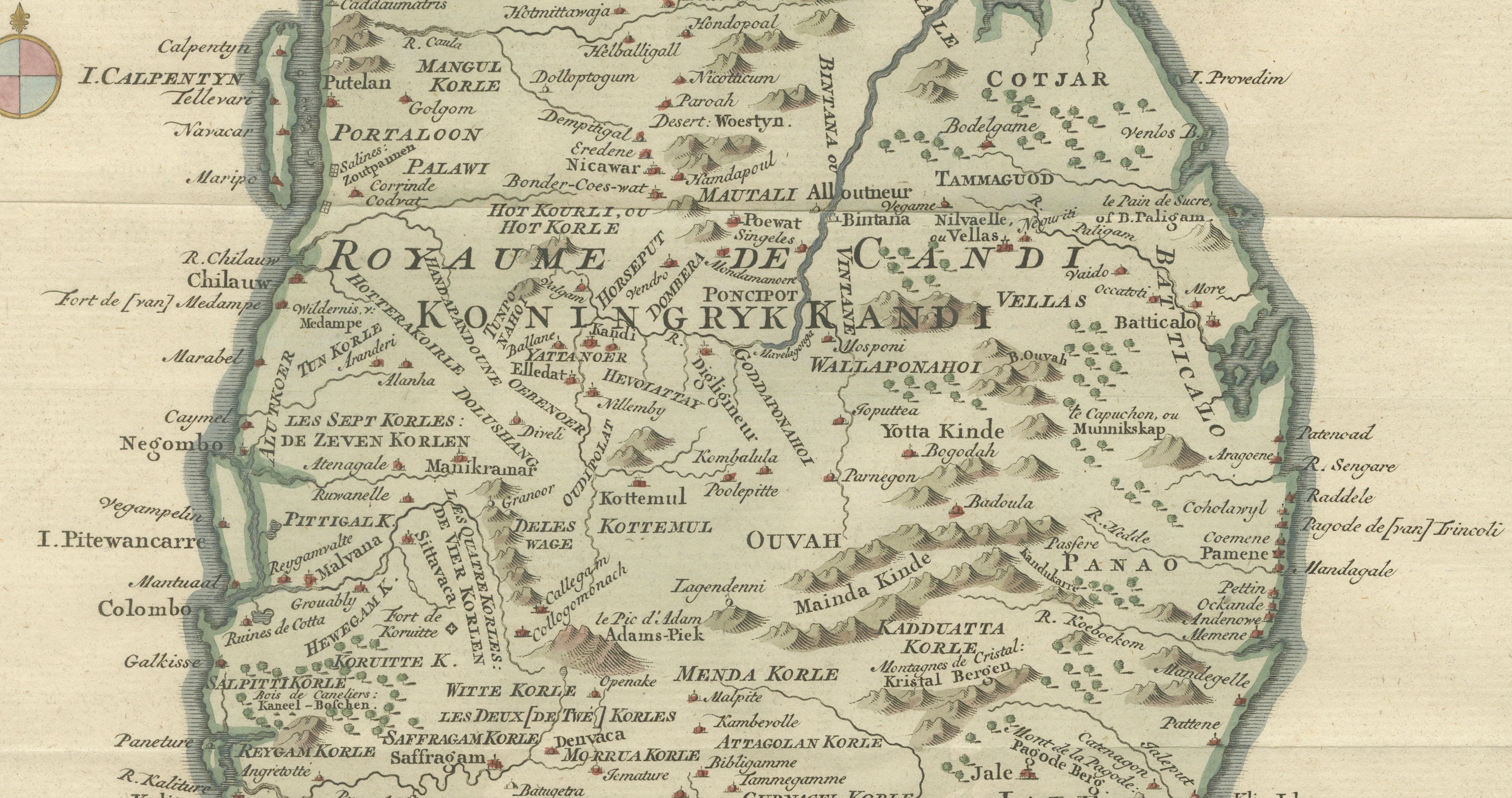 Antique Map Sri Lanka Ceylon Bellin 1750 – Kingdom of Kandy Enlightenment Map