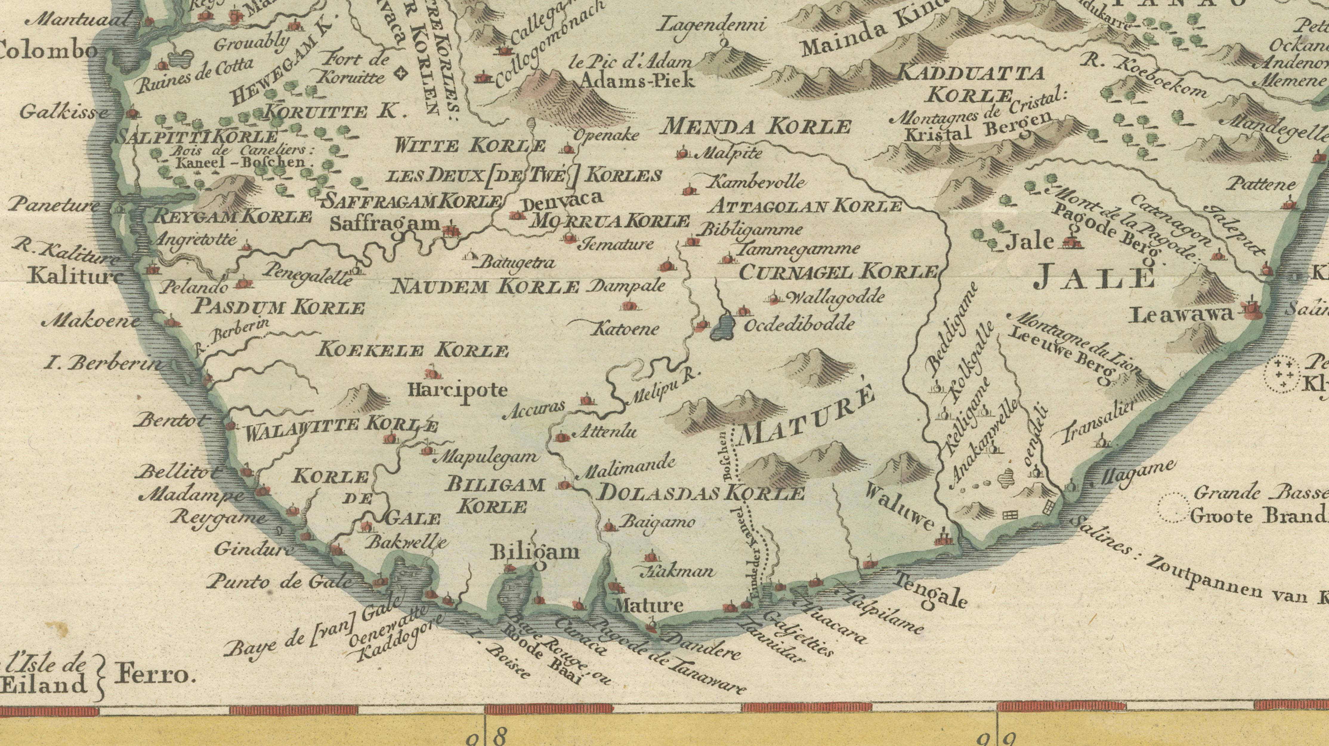Antique Map Sri Lanka Ceylon Bellin 1750 – Kingdom of Kandy Enlightenment Map