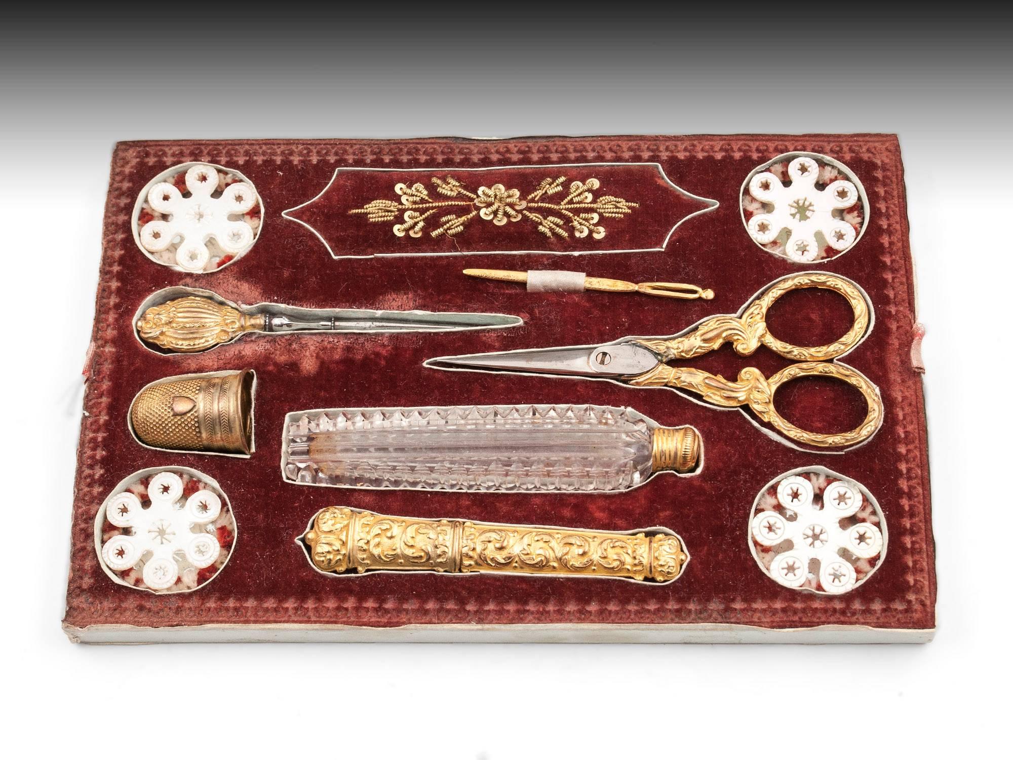 Antique Maple and Mahogany Palais Royal Sewing Box, 19th Century 5