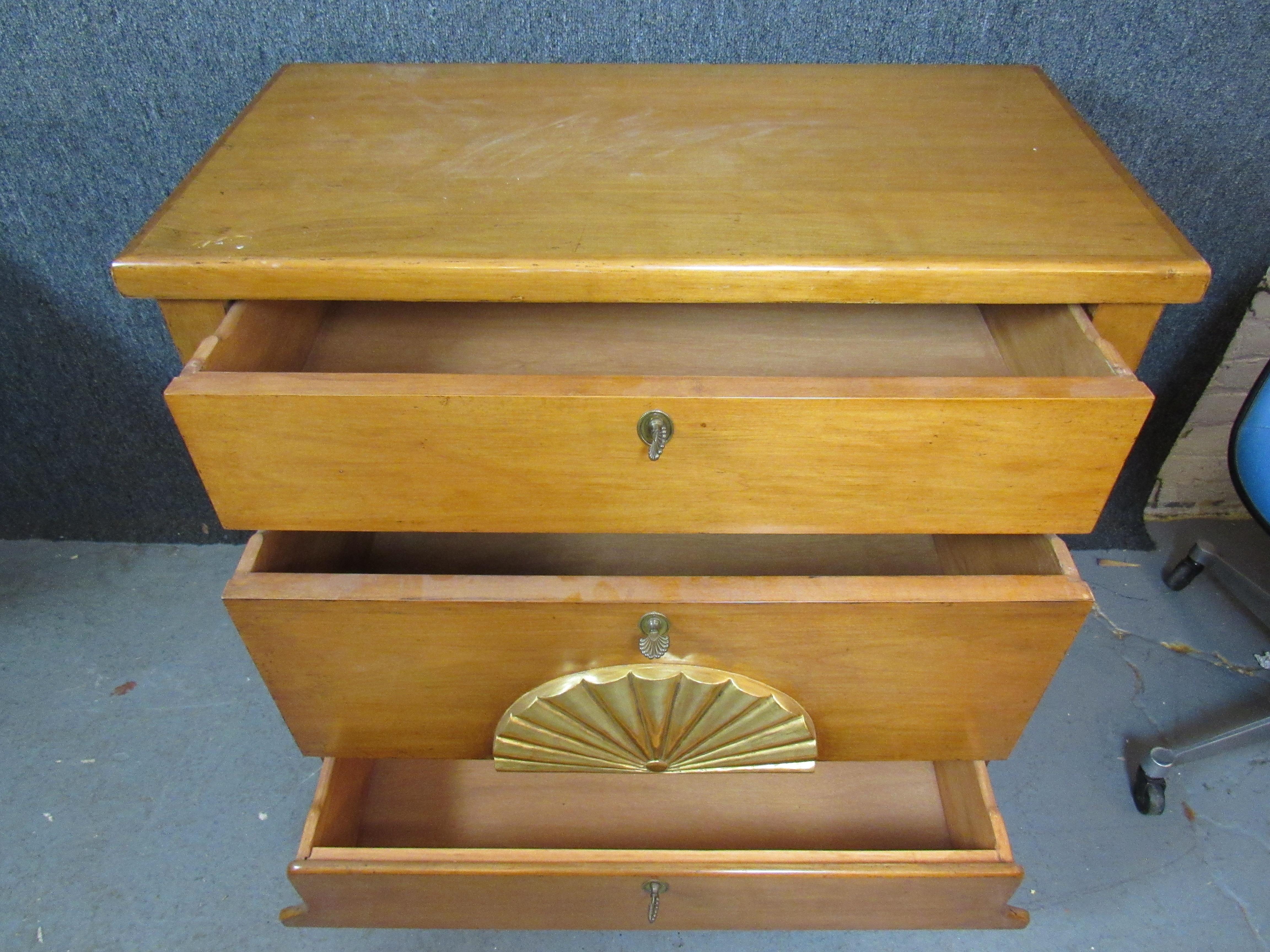 20th Century Antique Maple Biedermeier Chest of Drawers For Sale