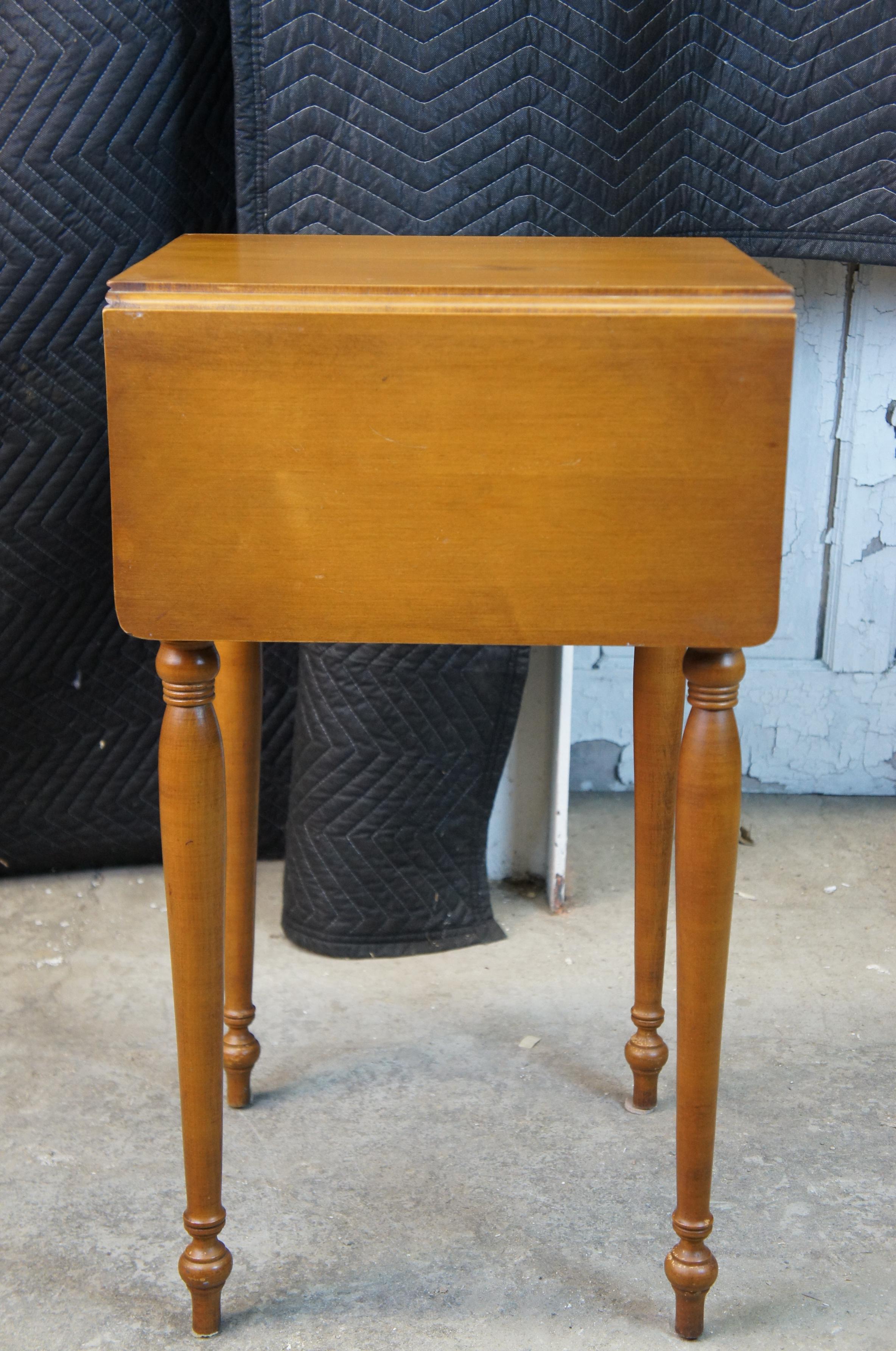 Antique Maple Conant Ball New England Drop Leaf Pedestal Table Plant Stand 1