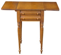 Antique Maple Conant Ball New England Drop Leaf Pedestal Table Plant Stand