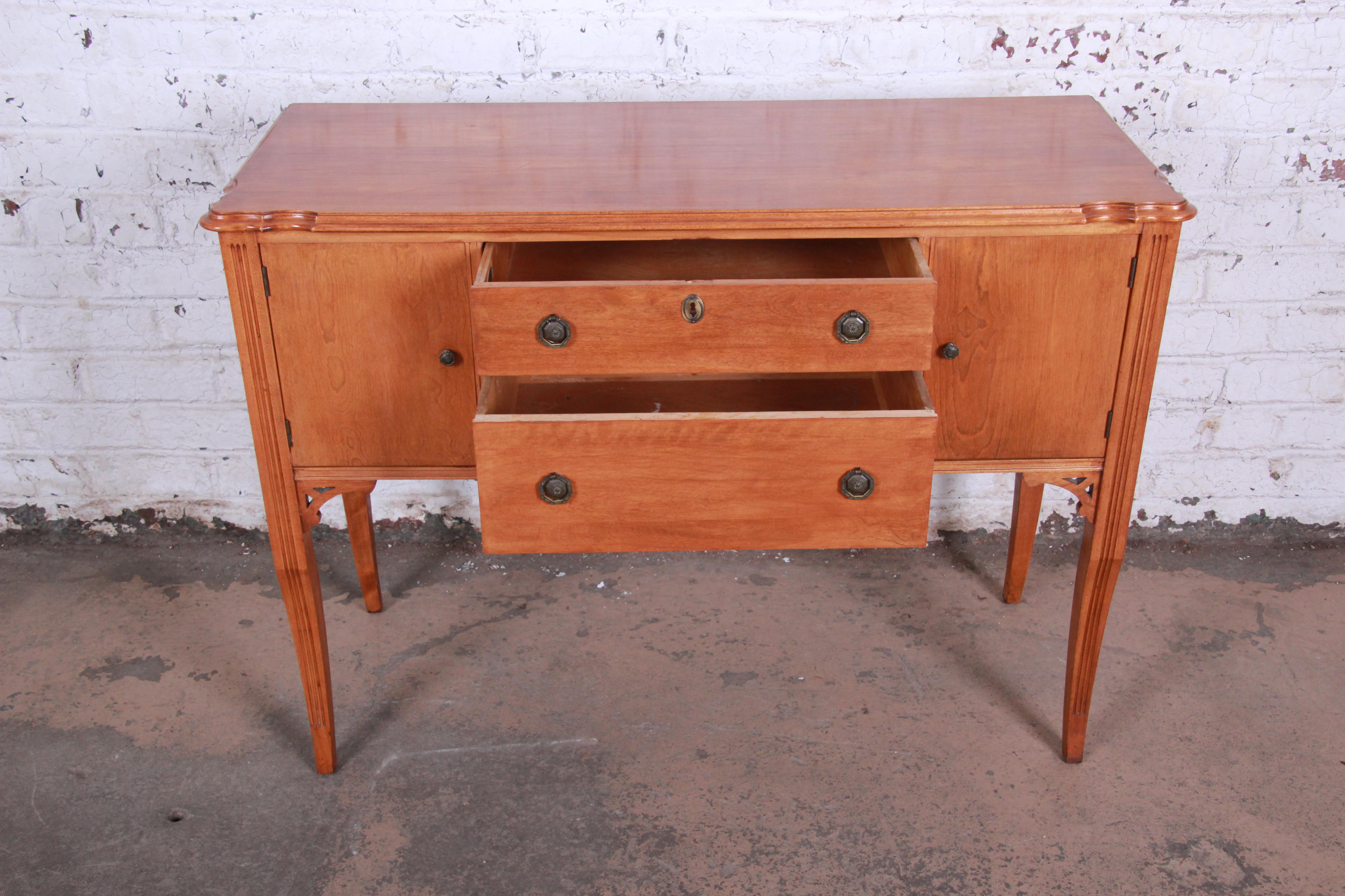 Antique Maple Sideboard Buffet by Frank & Son of Chicago In Good Condition In South Bend, IN