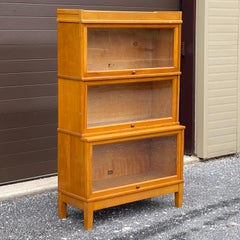 Antique Maple Three Stack Barrister Bookcase by Hale