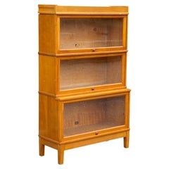 Antique Maple Three Stack Barrister Bookcase by Hale 