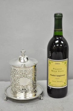 Antique Mappin & Webb Victorian Silver Plated Reticulated Covered Jelly Jar