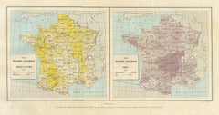 Antique Maps of France, Autumn Wheat and Rye, Vienna Exposition, 1873