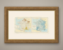 Antique Maps of France, Hops, Mulberry and Forests, Vienna, 1873