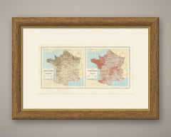 Antique Maps of France, Horse and Cattle Stock, Vienna Exposition, 1873