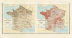 Antique Maps of France, Horse and Cattle Stock, Vienna Exposition, 1873