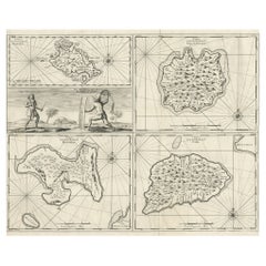 Cartes anciennes de Manipa, Nusa-Laut, Saparua et Haruku à Maluku, Indonésie 1726