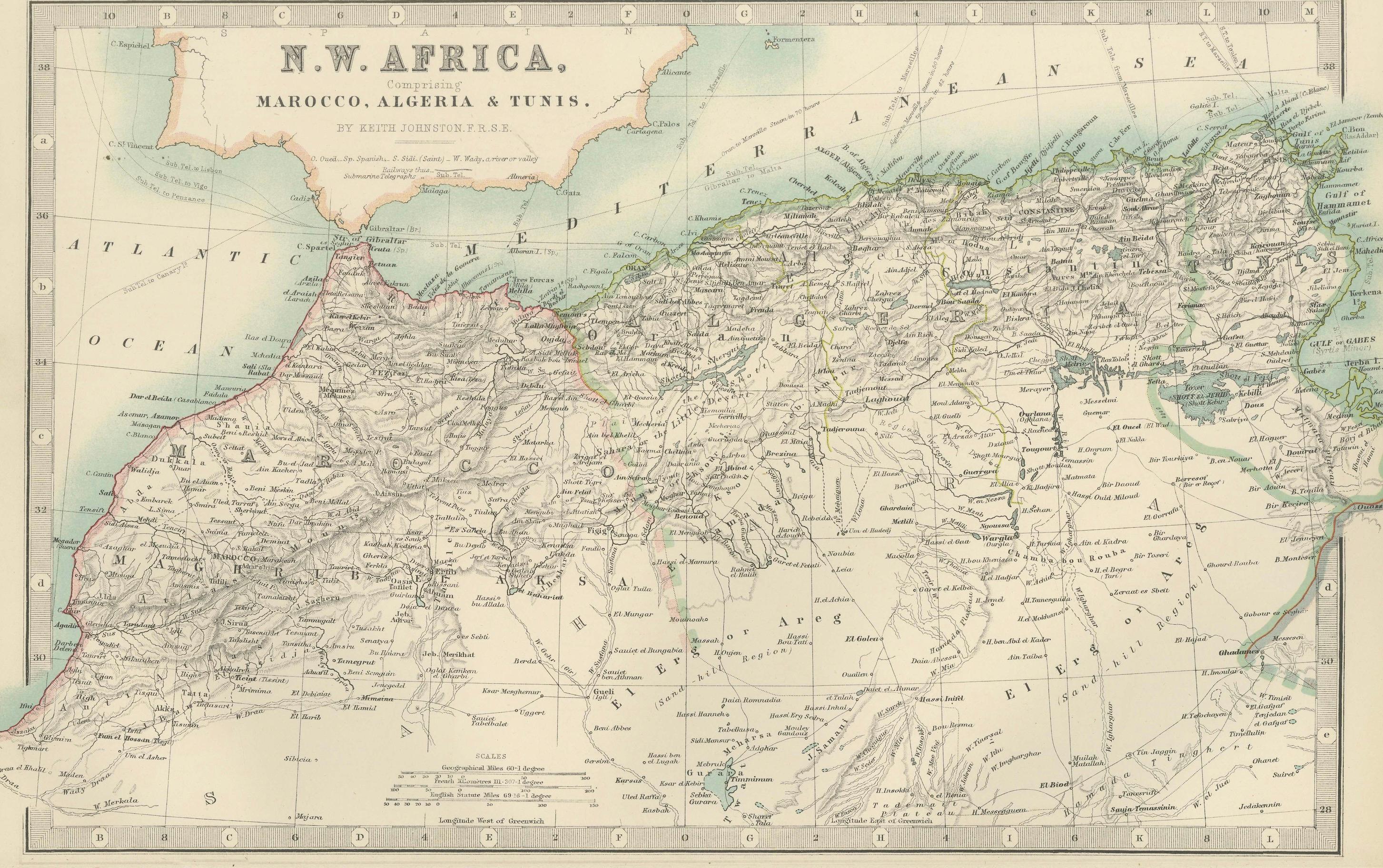Mapas antiguos de África del Noroeste y del Sur, 1903, Fronteras coloniales y terreno en venta 5