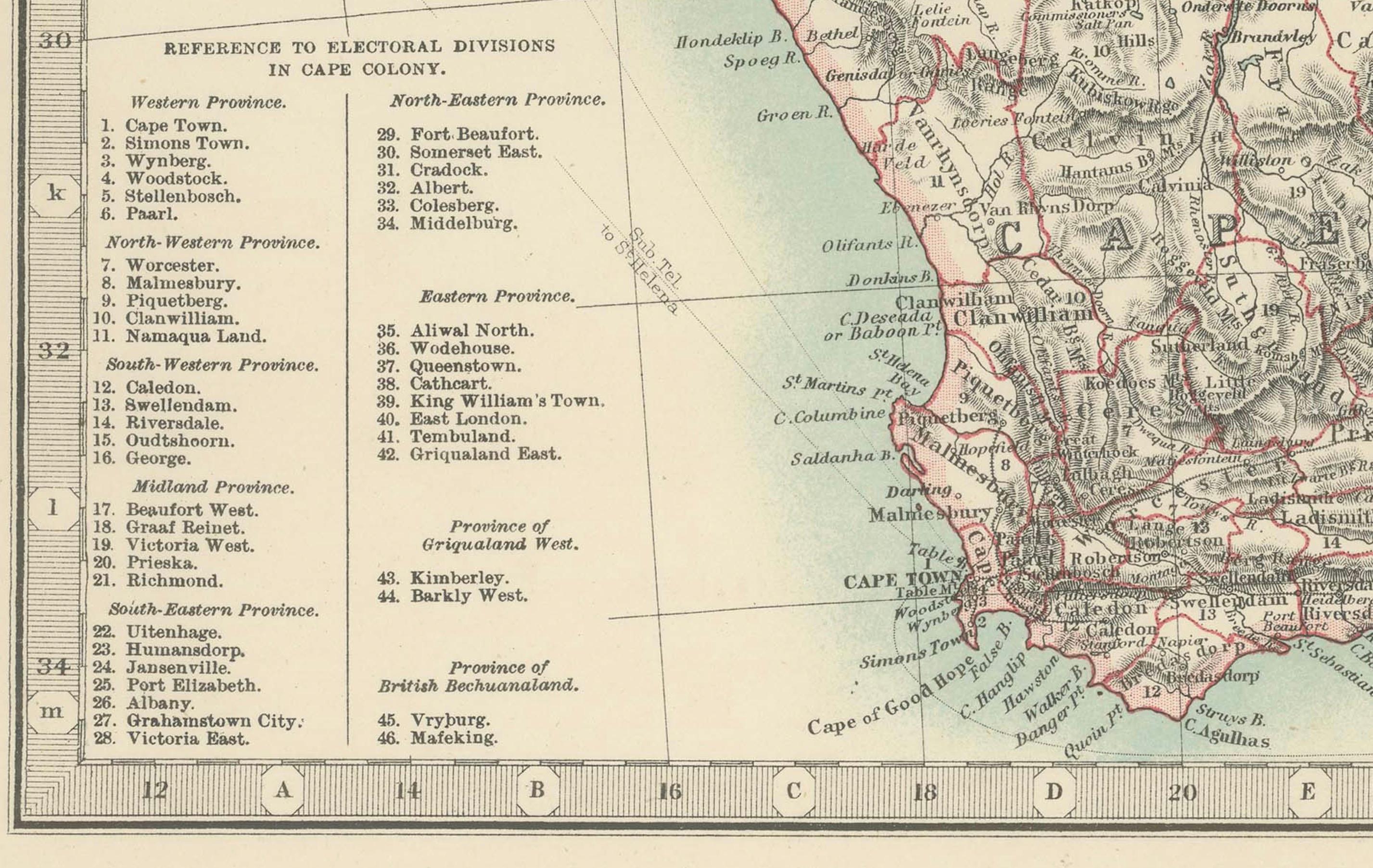 Mapas antiguos de África del Noroeste y del Sur, 1903, Fronteras coloniales y terreno Papel en venta