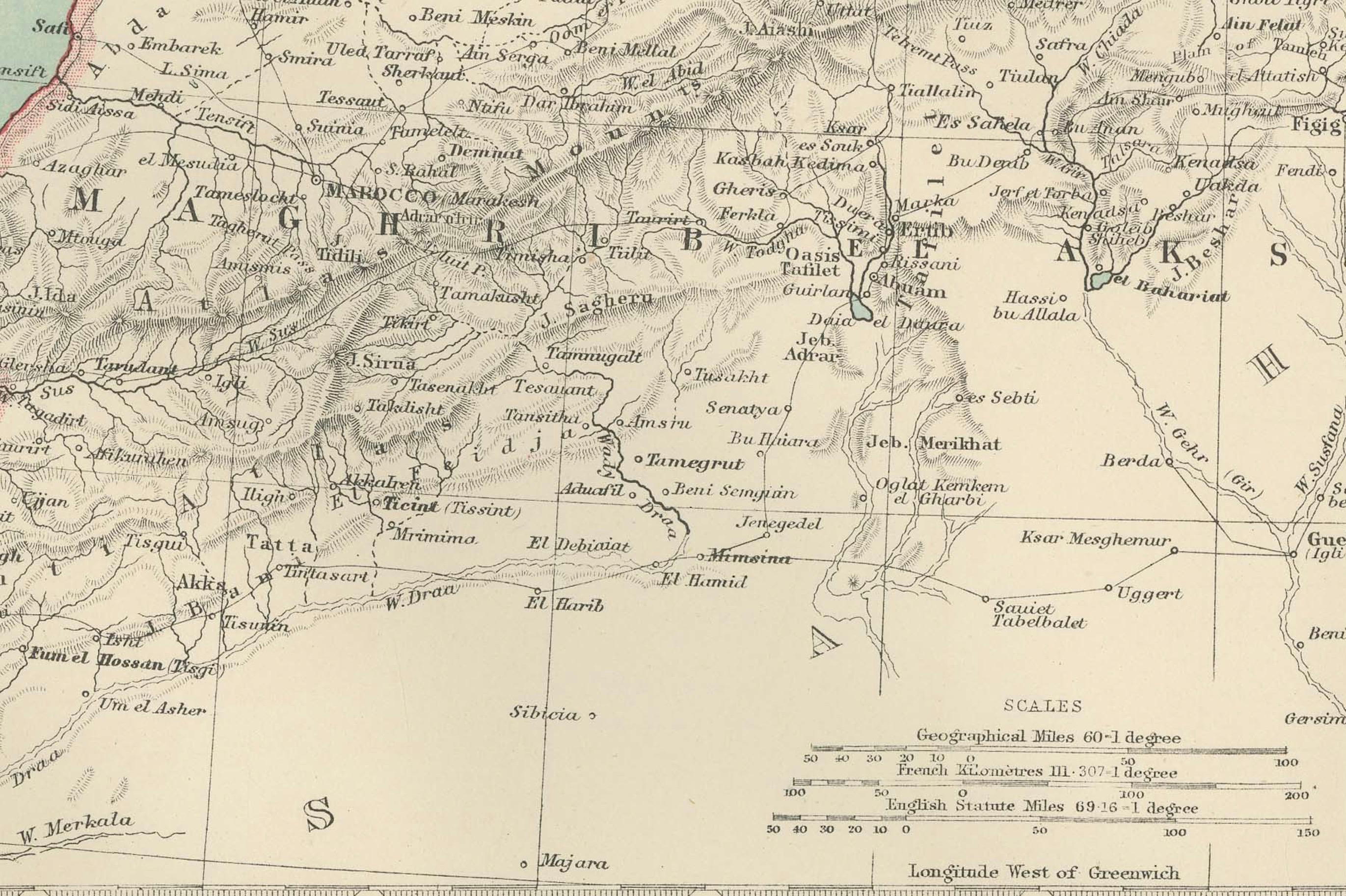 Mapas antiguos de África del Noroeste y del Sur, 1903, Fronteras coloniales y terreno en venta 1
