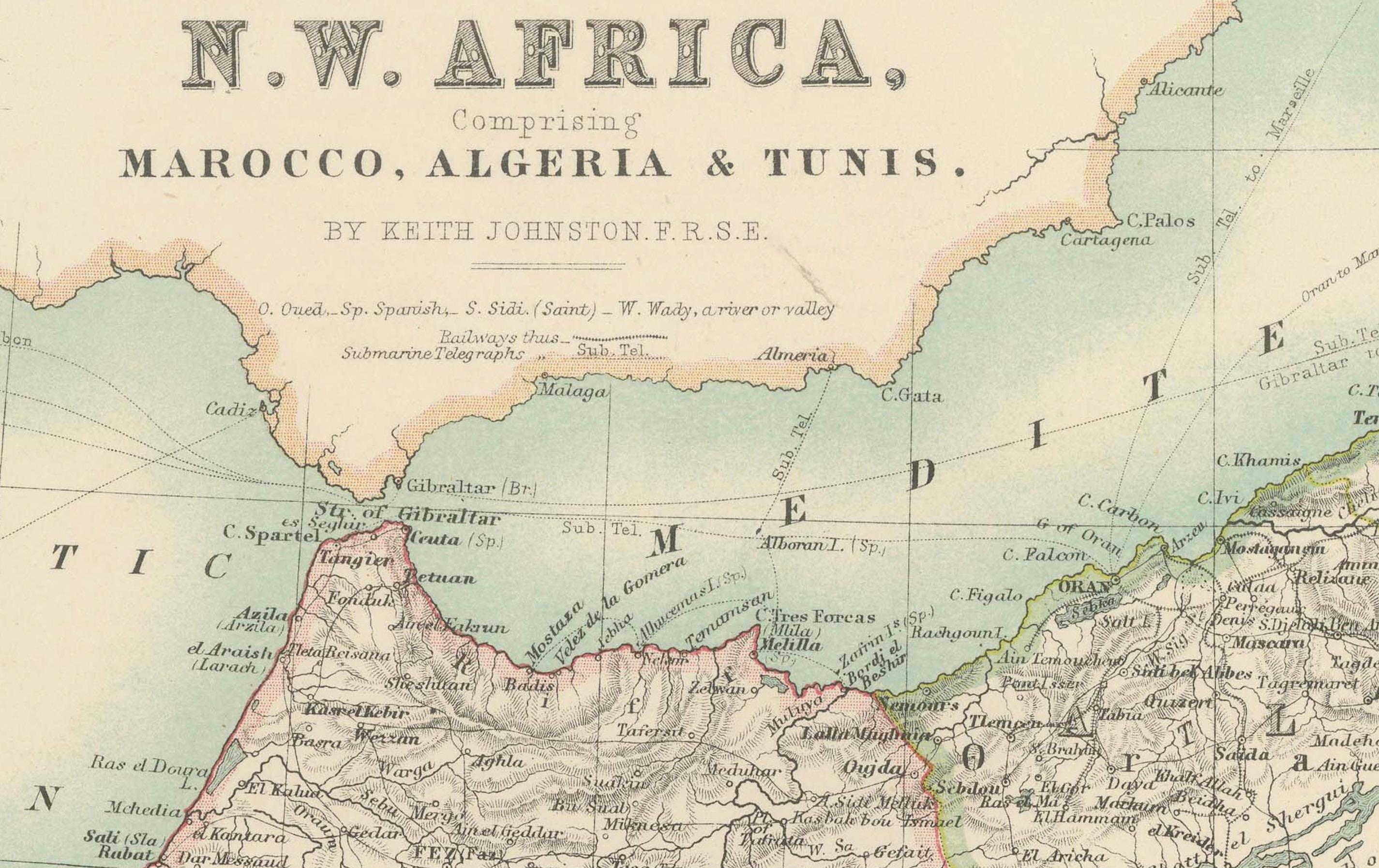 Mapas antiguos de África del Noroeste y del Sur, 1903, Fronteras coloniales y terreno en venta 3