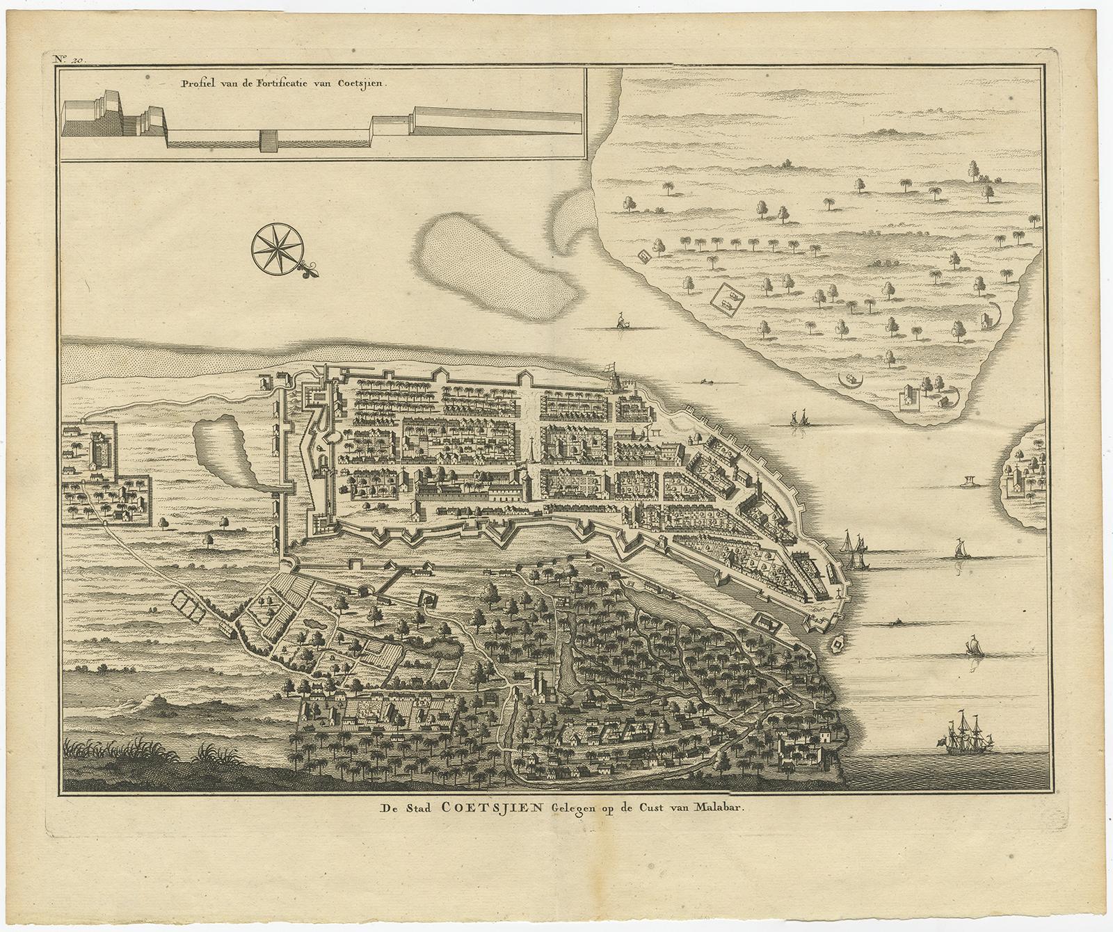 Inciso Mappe antiche della costa di Malabar - Valentyn, Cochin e Malabar, 17 in vendita