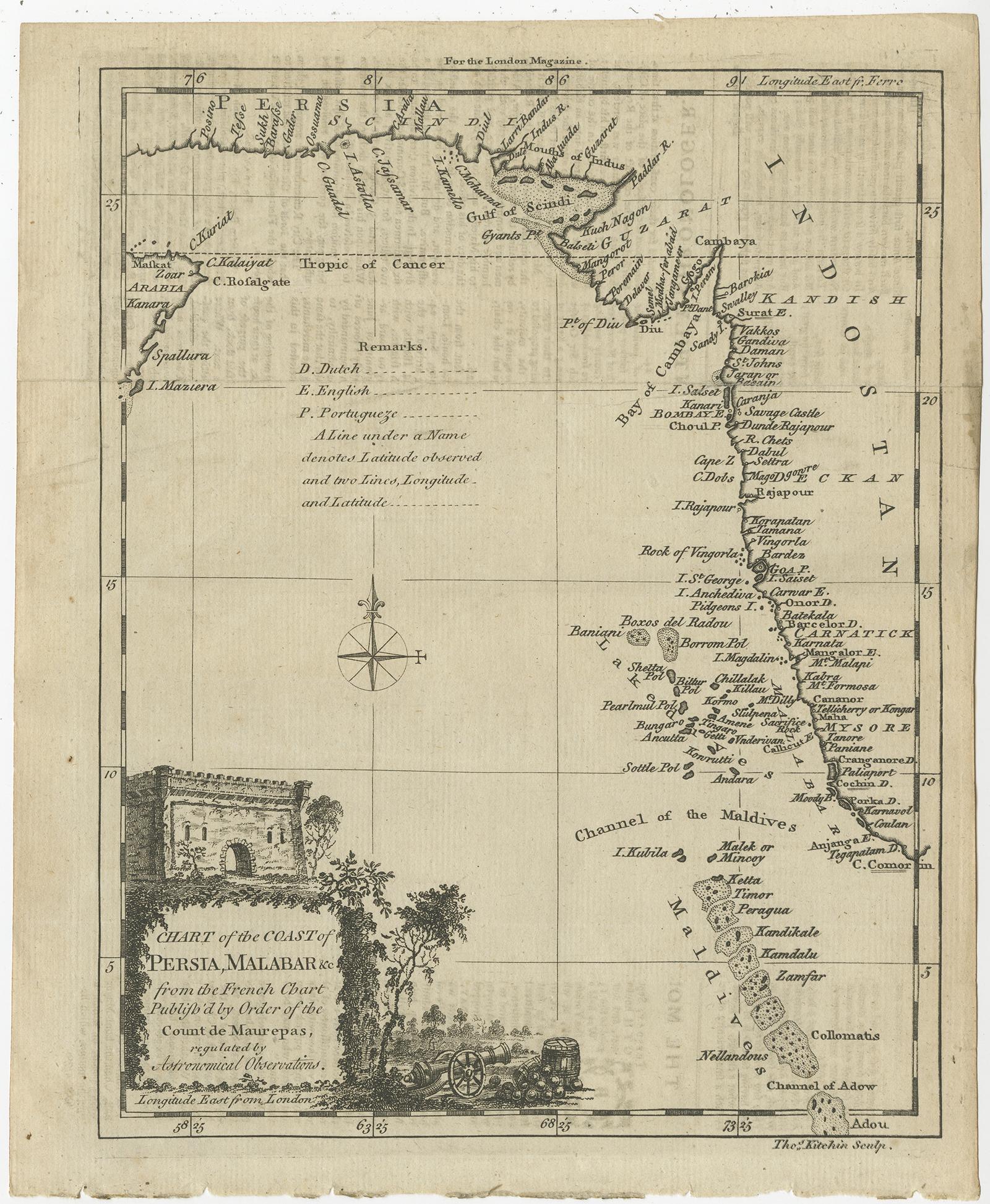 Mappe antiche della costa di Malabar - Valentyn, Cochin e Malabar, 17 In condizioni buone in vendita a Langweer, NL