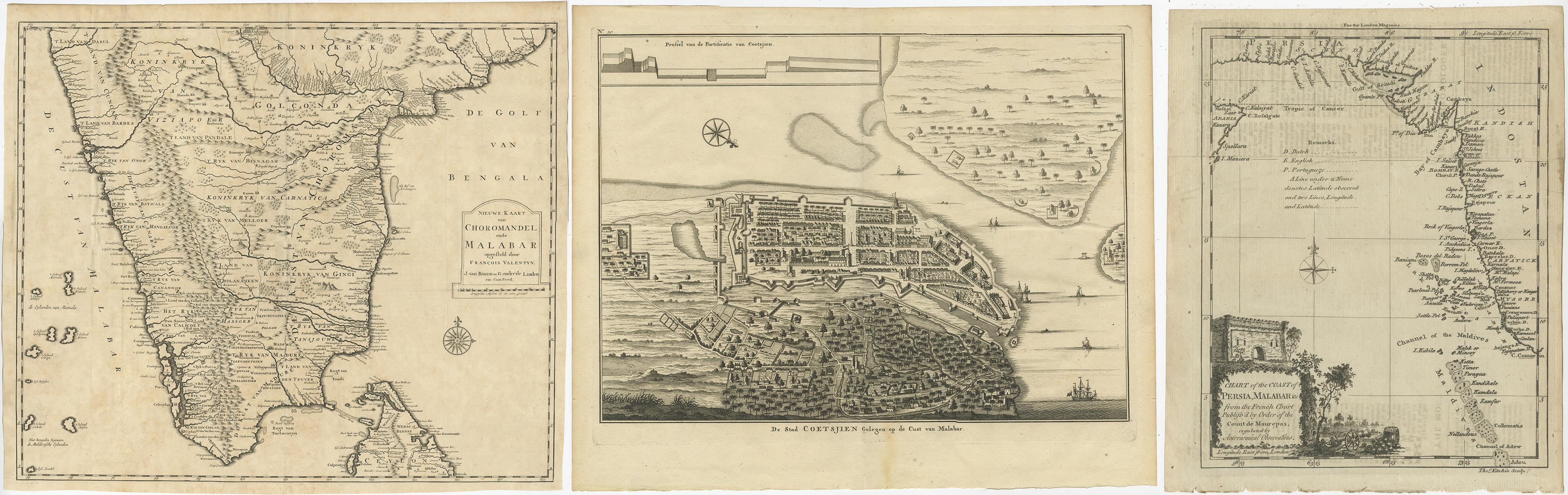 Mappe antiche della costa di Malabar - Valentyn, Cochin e Malabar, 17