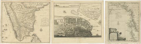 Antique Maps of the Malabar Coast – Valentyn, Cochin, and Malabar, 17