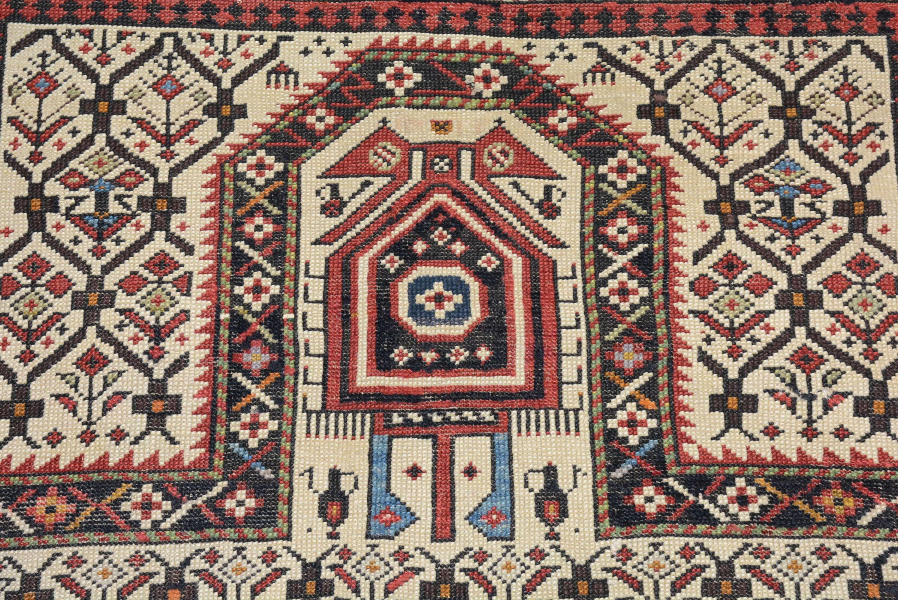 Woven Antique Marasali Shirvan Prayer Rug For Sale