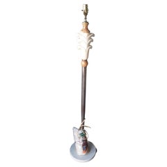 Antique Marble, Alabaster & Metal Tall Stand Lamp, circa 1965