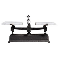 Antique Marble and Iron Scientific Instrument Scale, France, 1900-1909