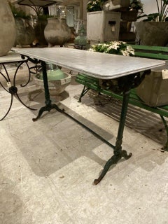Antique Marble and Iron Table-France
