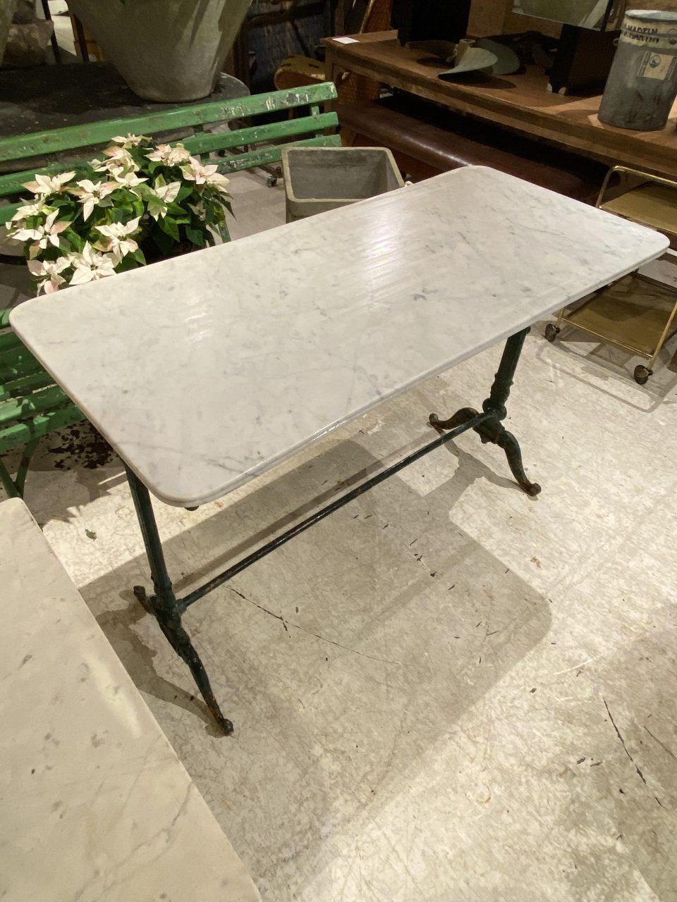 French Antique Marble and Iron Table-France