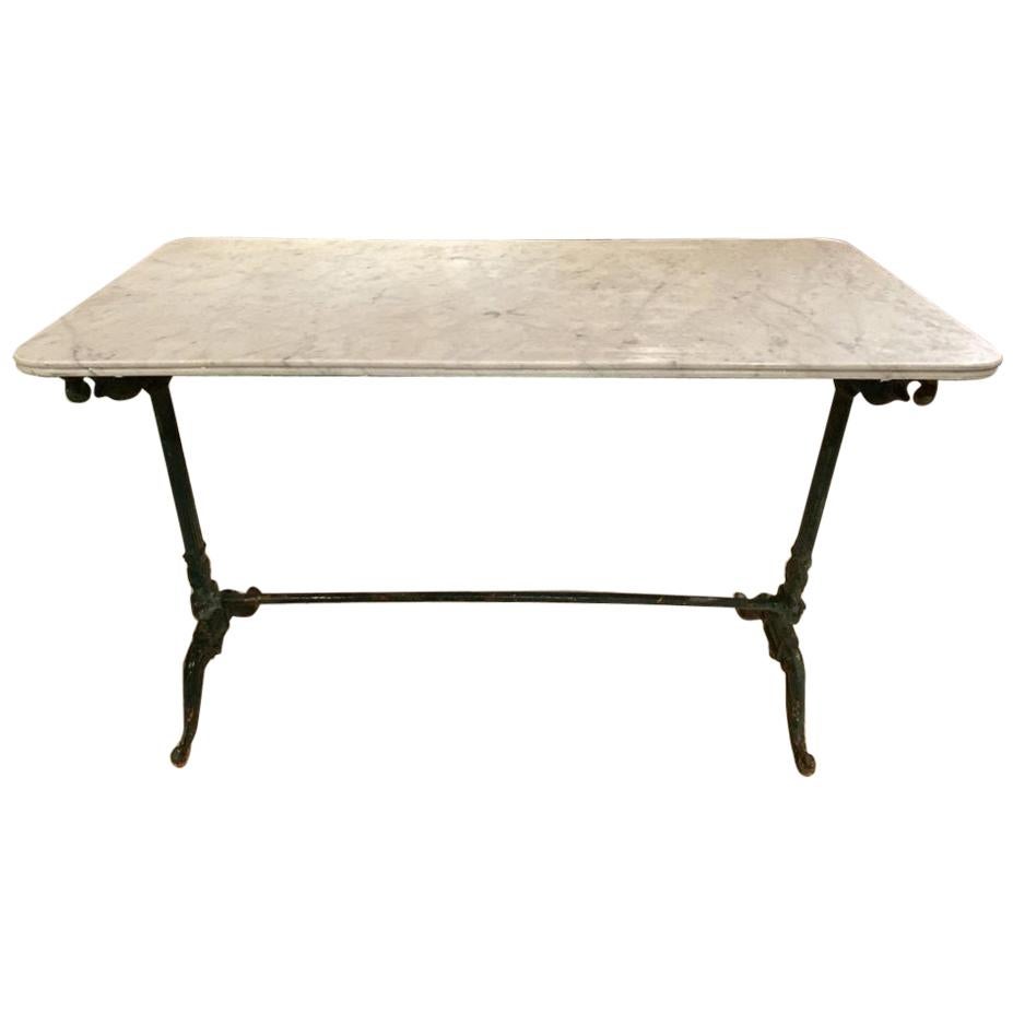 Antique Marble and Iron Table-France