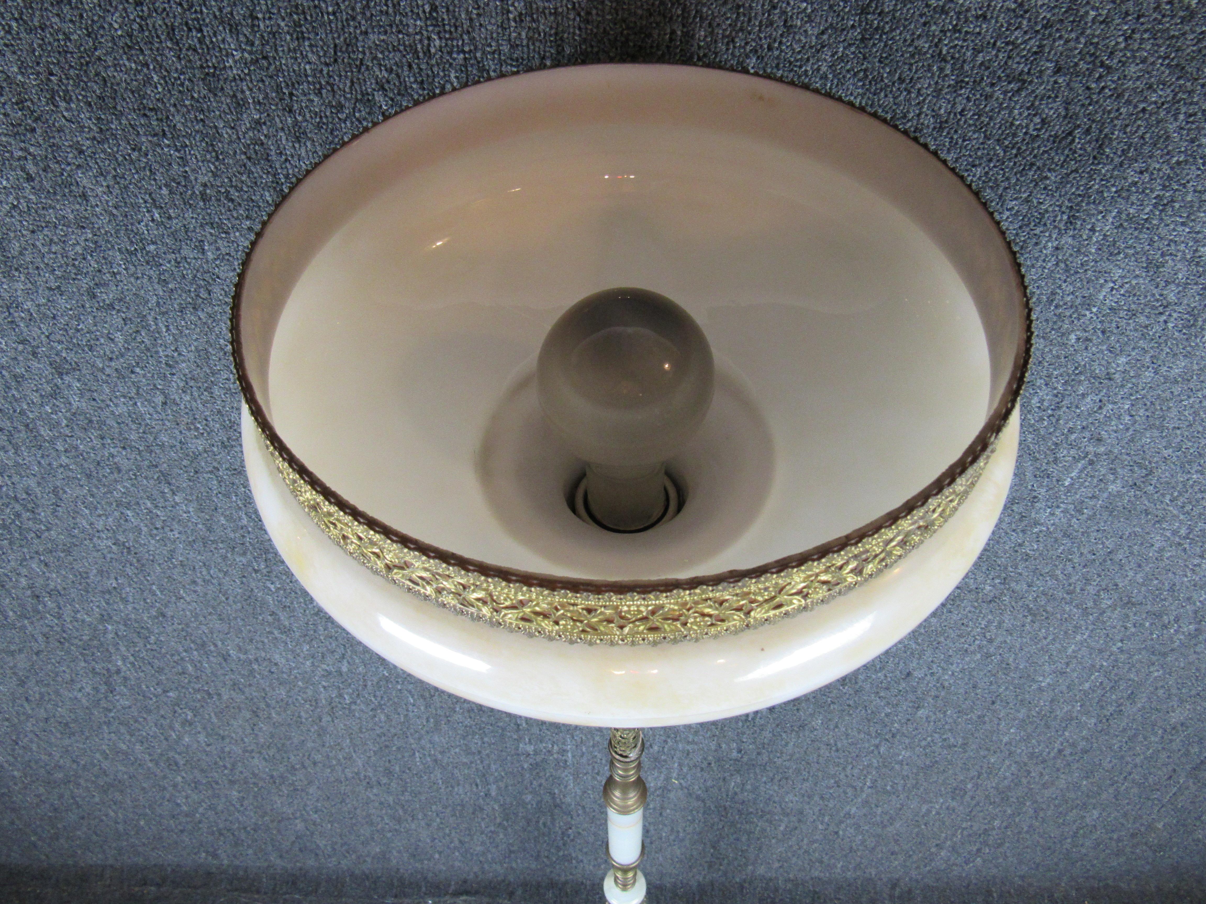 Antique Marble Art Nouveau Torchiere Lamp 2