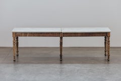 Antigua mesa de panadería de mármol de Francia, circa 1940