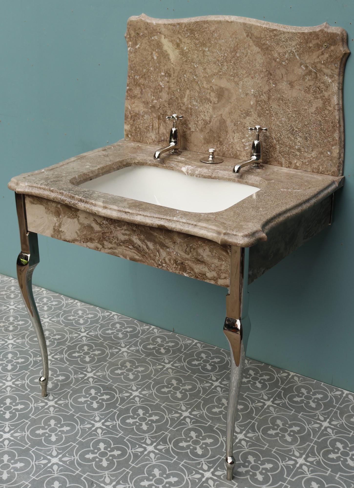 Antique Marble Basin with Stand 2