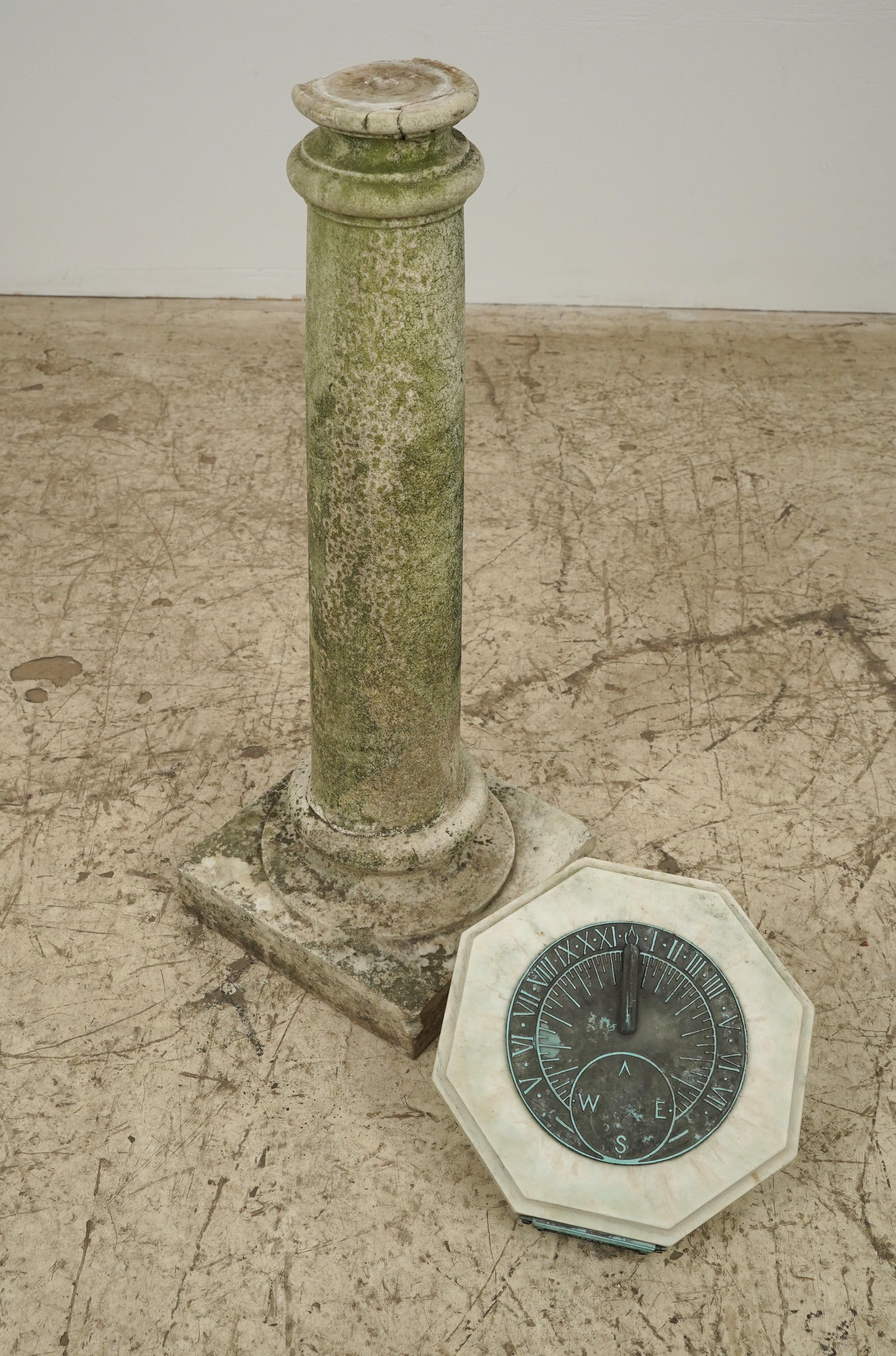 Antique Marble & Bronze Memorial Sundial For Sale 5
