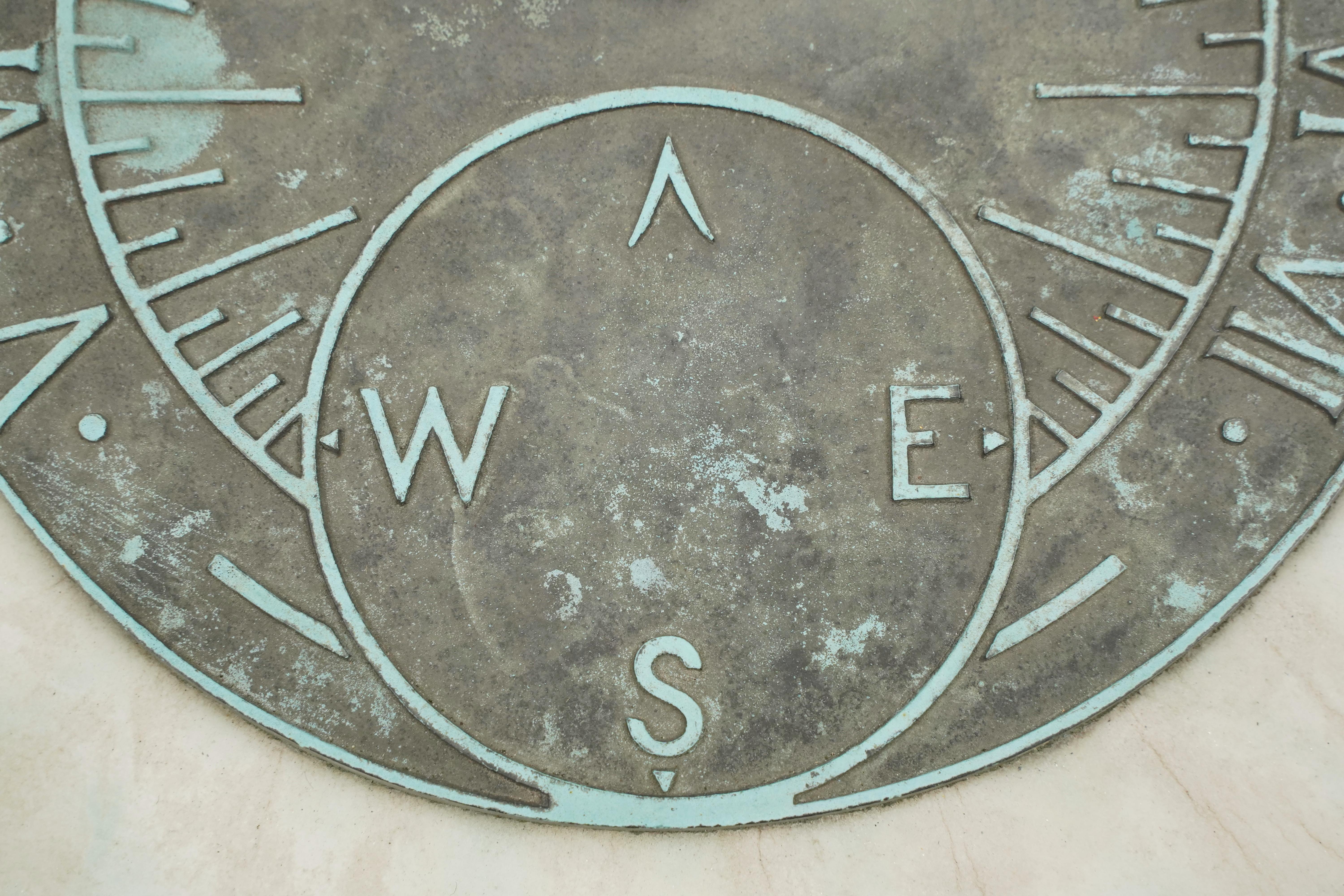 Antique Marble & Bronze Memorial Sundial For Sale 2