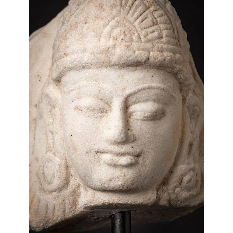 Antique Marble Buddha Head from India 5