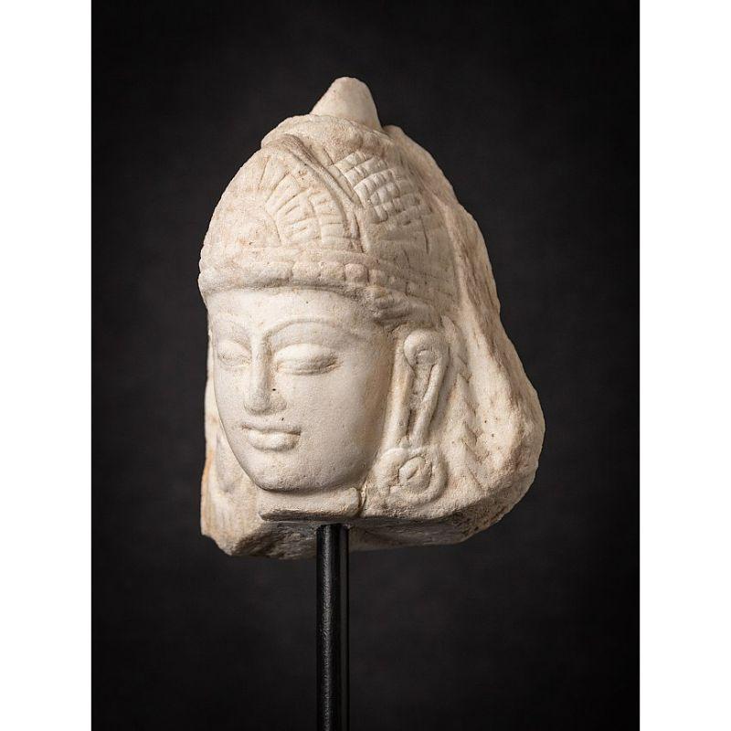 Antique Marble Buddha Head from India 6