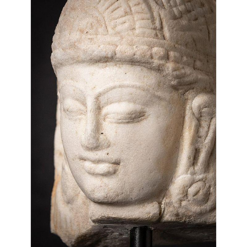 Antique Marble Buddha Head from India 7