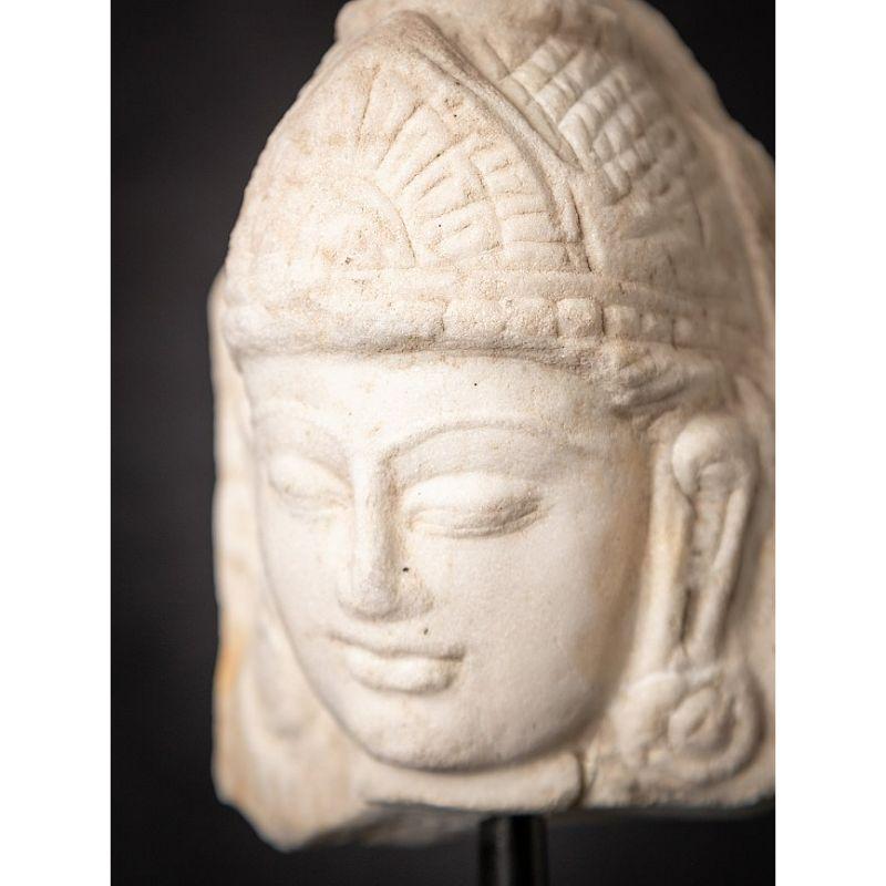 Antique Marble Buddha Head from India 11