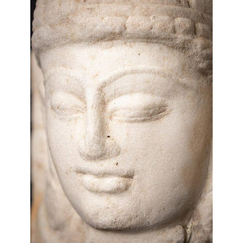 Antique Marble Buddha Head from India 12