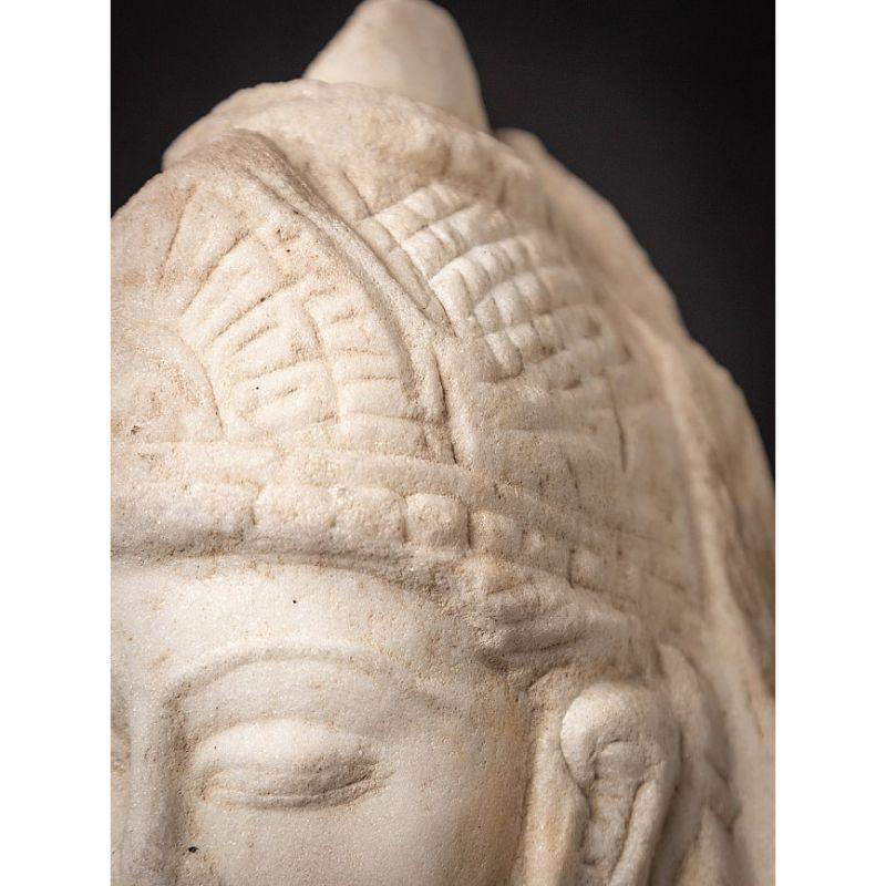 Antique Marble Buddha Head from India 14