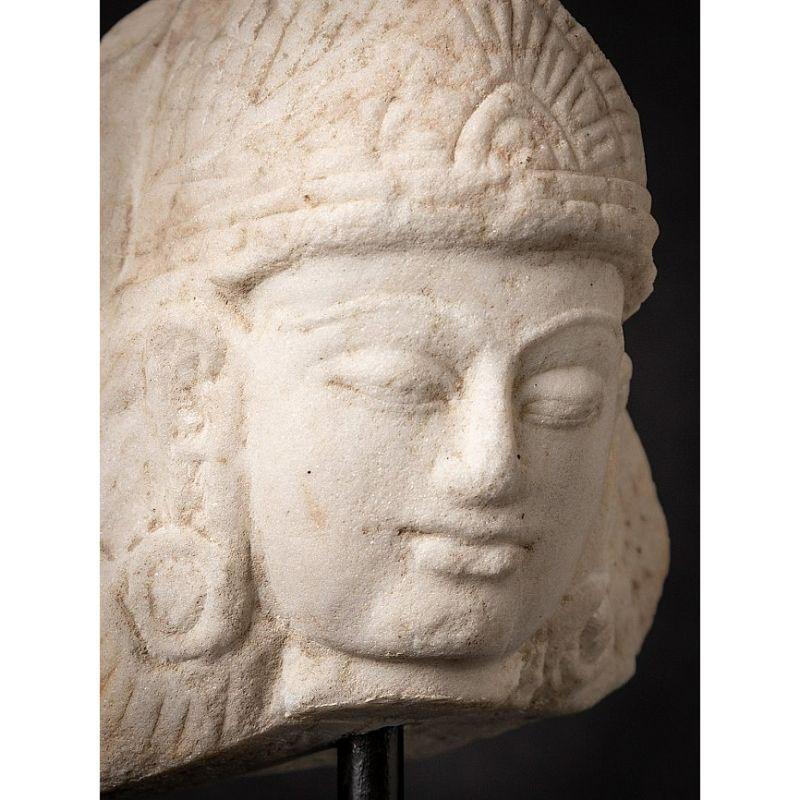 Antique Marble Buddha Head from India 3