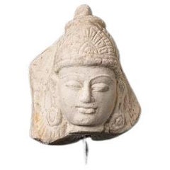 Antique Marble Buddha Head from India