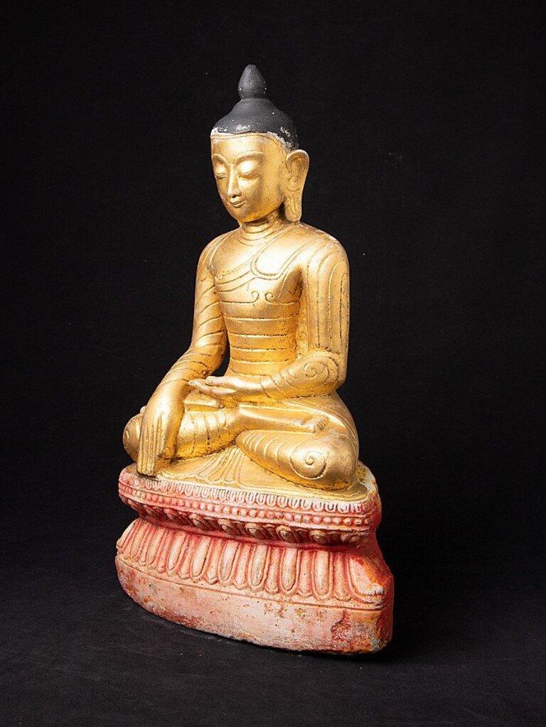Antique Marble Buddha Statue from Burma In Good Condition For Sale In DEVENTER, NL