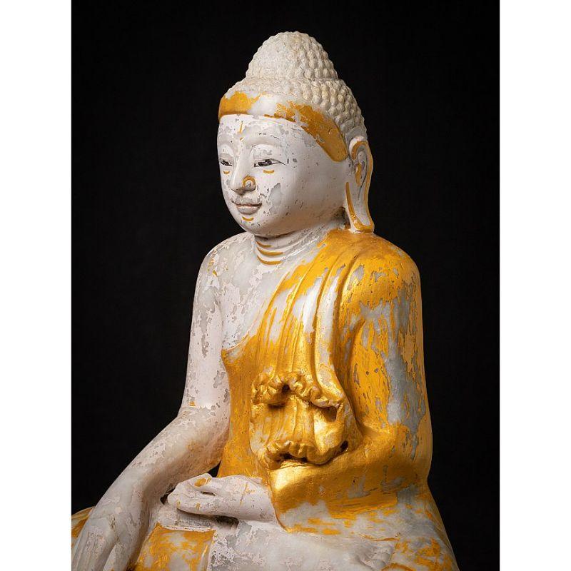 20th Century Antique Marble Buddha Statue from Burma For Sale