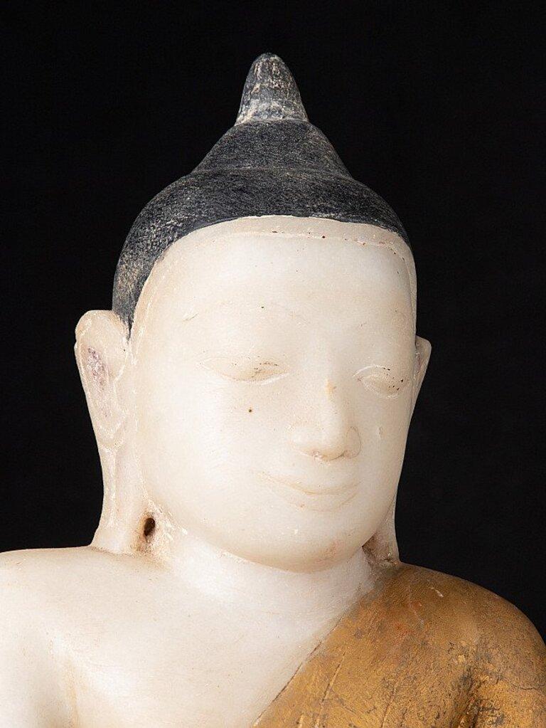 Antique Marble Burma Buddha from Burma For Sale 7