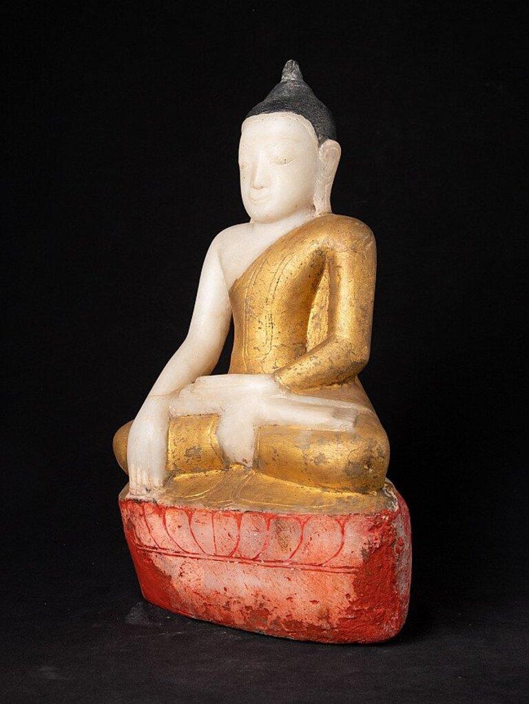 Antiker Burma-Buddha aus Marmor aus Burma im Zustand „Gut“ im Angebot in DEVENTER, NL