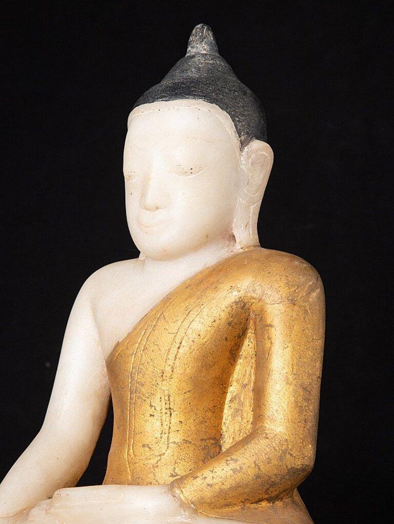 18th Century and Earlier Antique Marble Burma Buddha from Burma For Sale